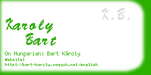 karoly bart business card